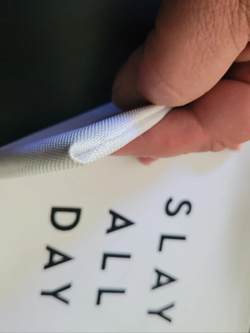 Milly White 'Slay All Day' Wristlet Pouch
